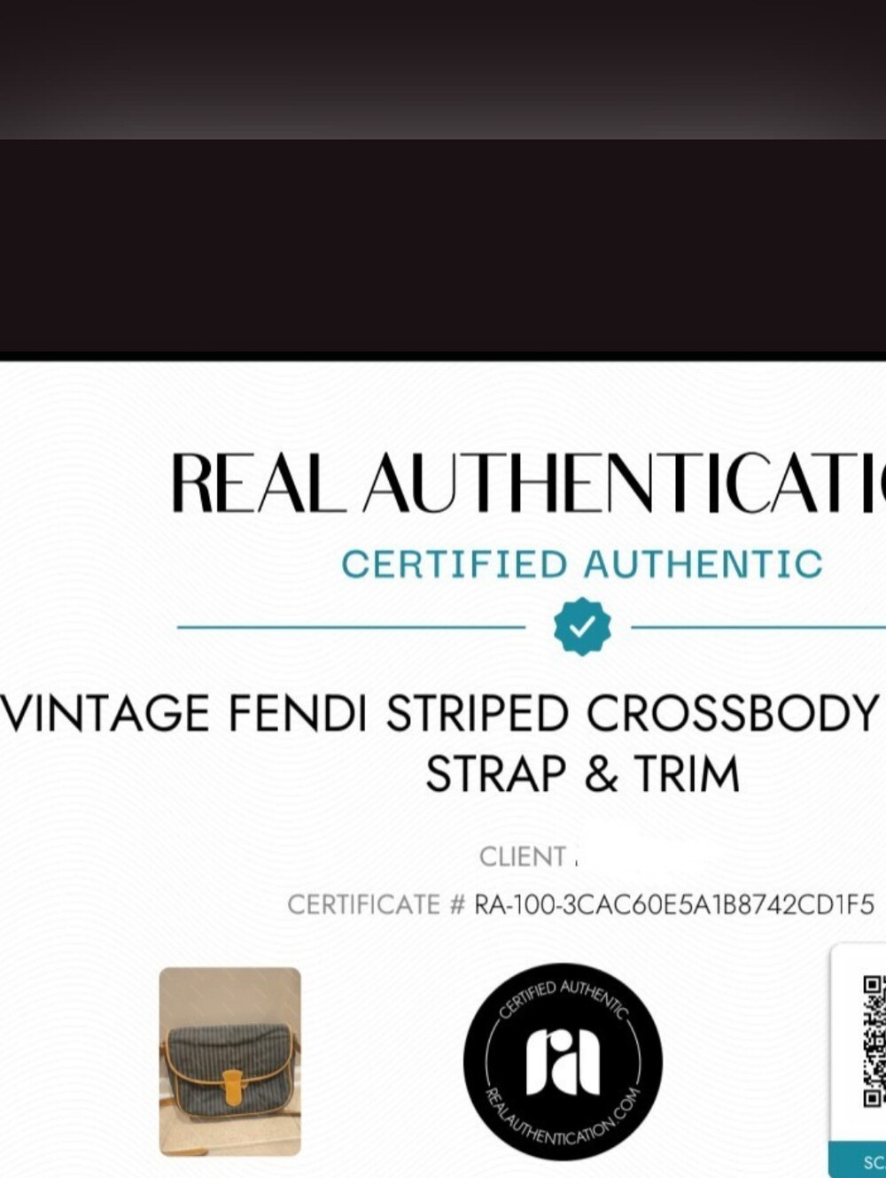 Vintage Fendi Striped Crossbody W/COA - Picture 11 of 11